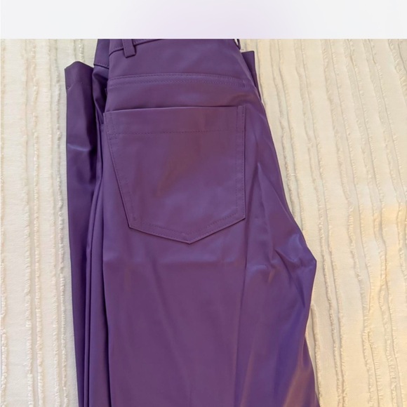 Purple Faux Leather Pants - Picture 4 of 6
